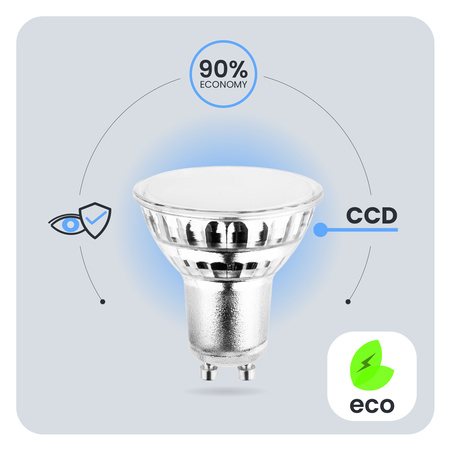 LED Lampen GU10, Glühbirne aus Glas 6W = 50W 580lm 120° 4000K neutral LUMILED