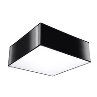 LED-Deckenleuchte Deckenaufbauleuchten HORUS E27 quadratische Leuchte 25cm Schwarz SOLLUX