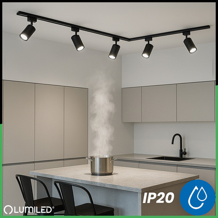 Rail Kit Schiene 3m + 5x GU10 LED Strahler Schwarz