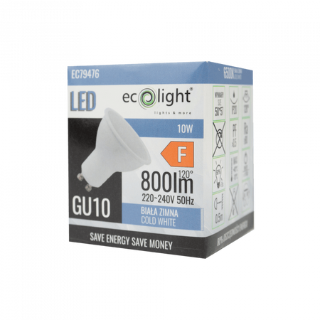 LED-Reflektor GU10 10W 900lm 6500K kaltweiß Ecolight Glühbirne