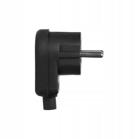 Abgewinkelter Elektrostecker UNI-SCHUKO-Stecker mit Erdung abnehmbar schwarz ORNO