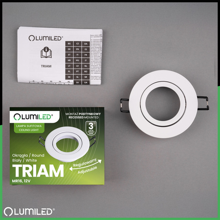 Halogen-Deckeneinbauleuchte Kreisförmig beweglich MR16 Weiß TRIAM LUMILED