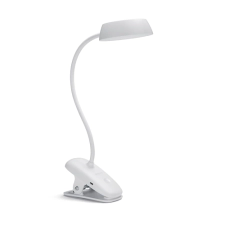 DONUTCLIP LED-Tisch-/Schreibtischlampe 3W 4000K dimmbar USB Weiß mit PHILIPS-Klemme