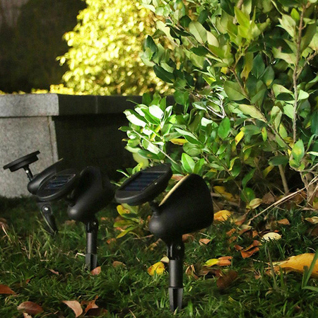 Solar-Gartenlampe LED-Richtungsscheinwerfer mit Dämmerungssensor Schwarz IP44