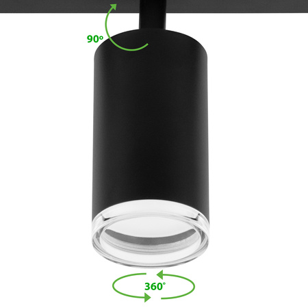 LED Spot Deckenleuchte 3x GU10 IP44 ADERO Schwarz Lumiled