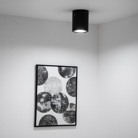 Aufbauleuchte E27, Aufbauspot Runde Tube Schwarz Fest APUS 13 LUMILED