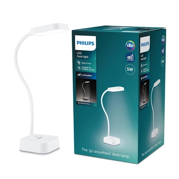 LED ROCK Tisch-Schreibtischlampe 5W 5000K Dimmbar USB Weiß PHILIPS