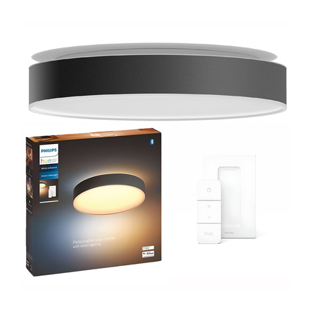 LED Decke Plafond Enrave Schwarz 33.5W 42.5cm CCT PHILIPS HUE Bluetooth + Dimmschalter