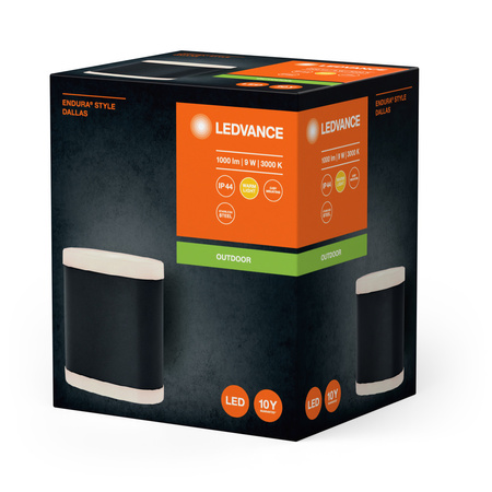 Gartenleuchte Außenwandleuchte LED 9W 700lm 3000K IP44 Endura Ledvance grau