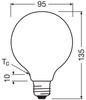 LED-Glühbirne G95 Sphere E27 3.8W = 60W 806lm 4000K Neutral 300° Filament CLASSIC ENERGY EFFICIENCY Osram