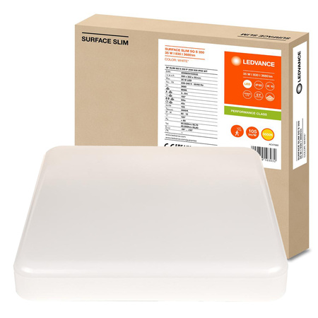 LED-Panel-Deckenleuchte 35W 3680lm 3000K Warm mit Dämmerung Bewegungssensor Oberfläche montiert Weiß 35x35cm Oberfläche Ledvance