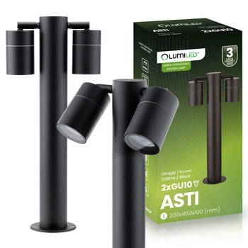 Gartenleuchte 2x GU10, Außenstehleuchte Pollerleuchte 45cm LUMILED