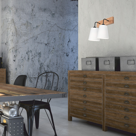 Wandleuchte LULA 2xE27 Weißeiche KM-2.200 Lamkur