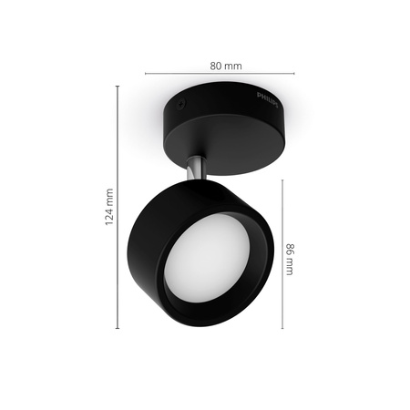 Wandleuchte LED-Wandleuchte 5.5W 550lm 2700K Schwarz Bruder Philips