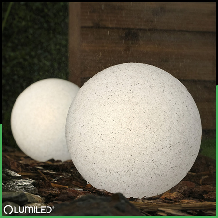 Gartenleuchte E27, Steinkugel 20cm IP65 LUMIKULA LUMILED