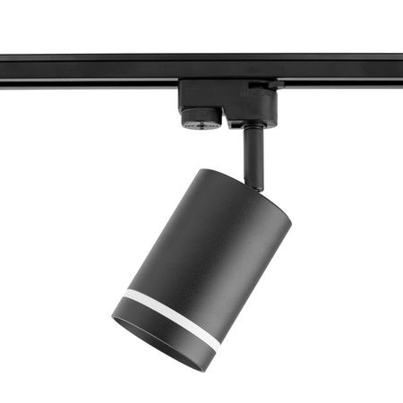 Beleuchtungsschienen-Set 2m Schiene + 4 xGU10 schwarze LED-Schienenstrahler mit dekorativem Ring