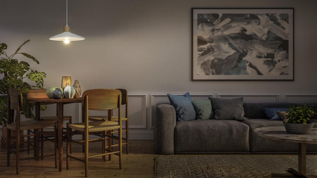 Dekorative Decke Pendelleuchte E27 Überhang Weiß Braun Dekor Ledvance