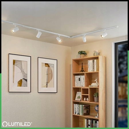 1m Stromschiene + 2x Schieneinstrahler GU10 Weiß RITI LUMILED