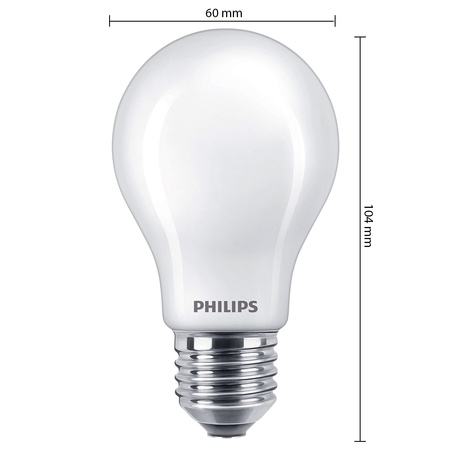 E27 A60 LED Lampen 8,5 W = 75 W, 1055 lm, 2700 K, warmes Filament, milchig, PHILIPS