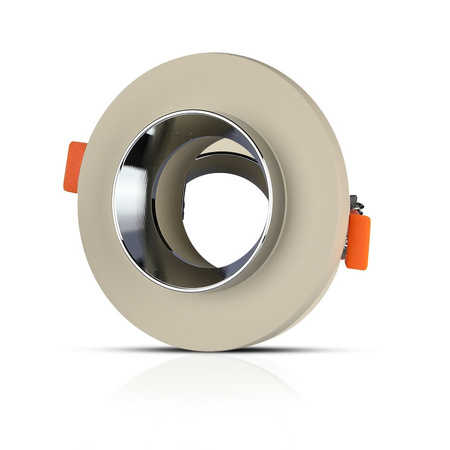 Deckeneinbauleuchte GU10-Öse rund Beige/Chrom VT-862 V-TAC – 5 Jahre Garantie