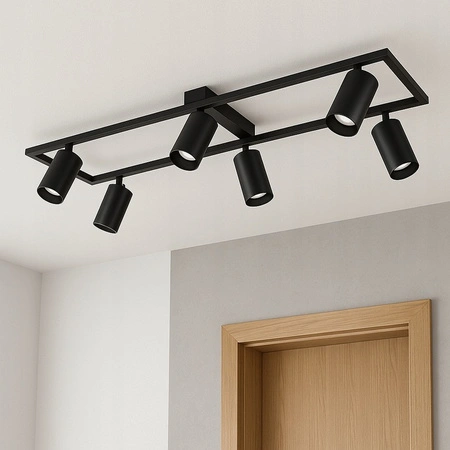 Kronleuchter Deckenleuchte Dekorative 6x GU10 Schwarz Masterled