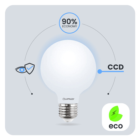 LED Lampen E27, Glühbirne G95 8W = 75W 4000K neutral Milch Globe Glühfaden LUMILED