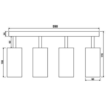QUALIS SPOT Deckenleuchte Reflektor Halogenleuchte 4xGU10Weiß