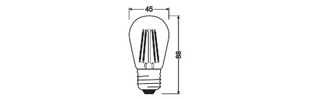 LED-Lampe ST45 E27 4.8W = 33W 360lm 2200K Warm 320° Dimmbar Retrofit Glühfaden CLASSIC Osram