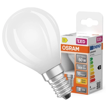 E14 P45 LED Lampe 5,5 W = 60 W, 806 lm, 2700 K, warm, 300 °, OSRAM STAR-Filament