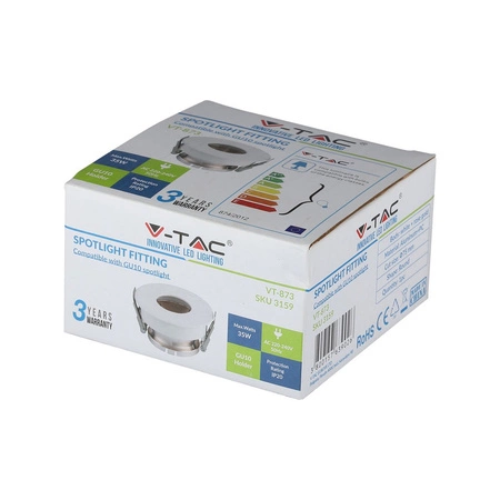 Deckeneinbauleuchte GU10 Öse rund Weiß/Roségold Roségold VT-873 V-TAC