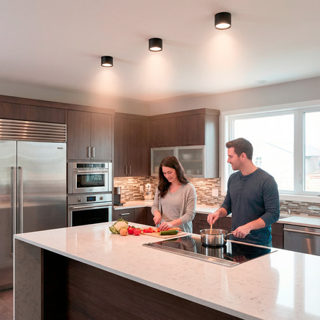 HALOGEN-Anbauleuchte SUNLA Tuba Gx53 LED Spot Wandleuchte Deckenzylinder Schwarz LUMILED