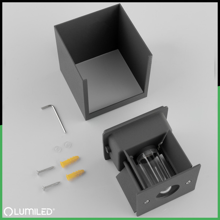 Wandleuchte Außen G9, Garten-Wandleuchte nach oben und unten verstellbar Graphit PYXIS LUMILED