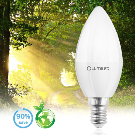 6x LED Lampen E14, Kerzenform Lampe B35 10W = 75W 1055lm 180° 6500K kalt LUMILED