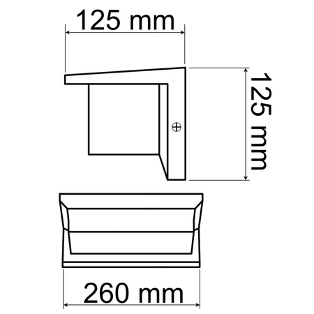 Garden Elevation Wandleuchte E27 SCHWARZ Rechteckig