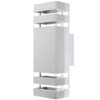 Fassade Wandleuchte doppelt oben unten INEZ DUO LED 2x GU10 ALUMINIUM silber IP54
