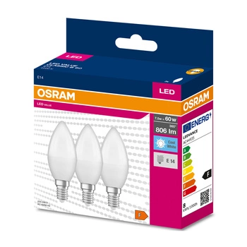 3x LED Lampe E14 B35 7W = 60W 806lm 4000K Neutral 200° OSRAM VALUE