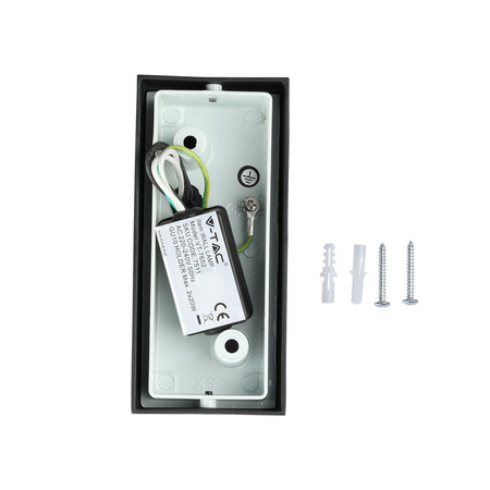 Gartenlampe Wandleuchte GU10 IP44 oben/unten quadratisch schwarz VT-7652 V-TAC