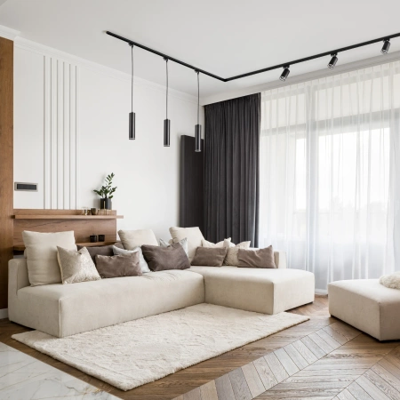 Stromschienen-Kit 1-Phasen-Schiene + 3x GU10 Reflektor Schwarz PARIS Sanico Goldlux