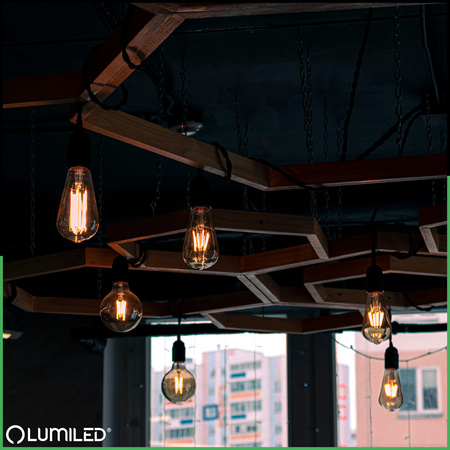 LED Lampen E27 ST64 4W = 35W 440lm 2000K Warm 360° Glühfaden LUMILED