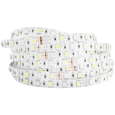 LED-Strip, LED-Streifen 12V 72W 300LED 5050 10mm 5m RGB + kalt LUMILED