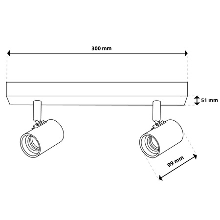 SPOT TUBA Reflektor Halogen-Deckenleuchte 2x E27 GLASA LUMILED