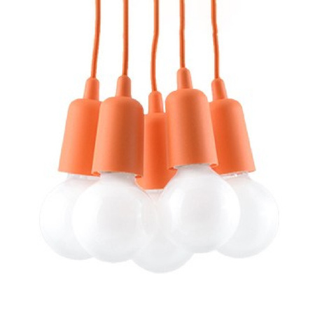 DIEGO LED Pendel-Deckenleuchte 5xE27 Orange Ausleger SOLLUX