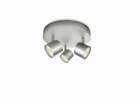 LED STAR Deckenleuchte 3x 4.5W 2700K Dimmbarer Reflektor Leuchte Bewegliches Aluminium Rund PHILIPS