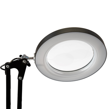 Schreibtischlampe LED 8W CCT Zeichnung Tischlampe 3x Vergrößerungsglas LUCA 2 Schwarz LUMILED