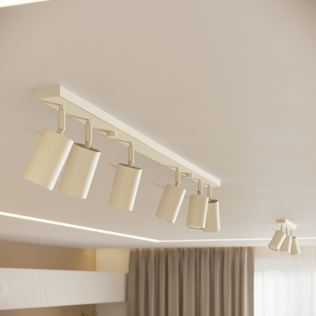 Plafond Tuba Spot Deckenleuchte 3x GU10 Beige Ring Bittersweet Shimmer SL.1497 Sollux