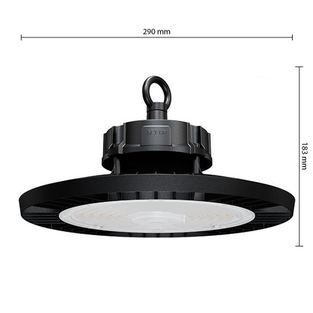 Industrial High Bay 200W 30000lm 5000 Cold 90° Dimmbar Schwarz IP65 Masterled LED Lampe