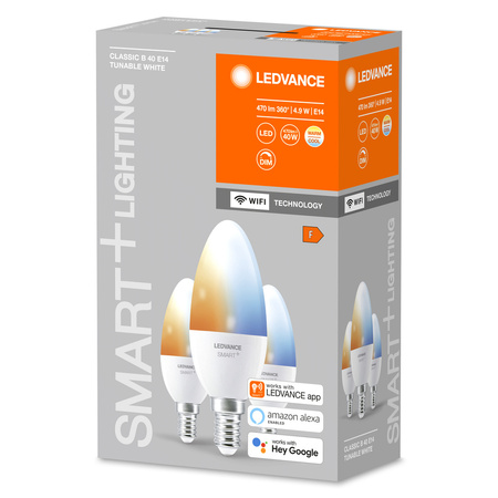 3x LED Lampen E14 B35 5W 470lm CCT LEDVANCE SMART+ WiFi Dimmbar