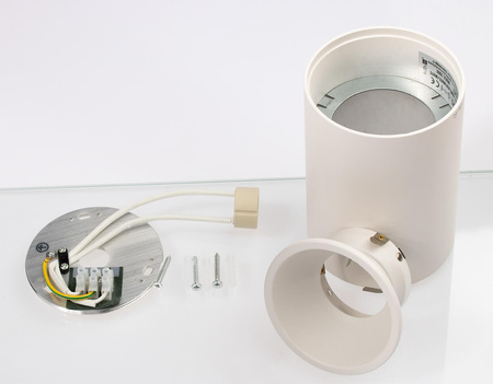 SPOT TUBA Aluminium-Halogen-Anbauleuchte für LED GU10 Rund weiß KIVI KOBI