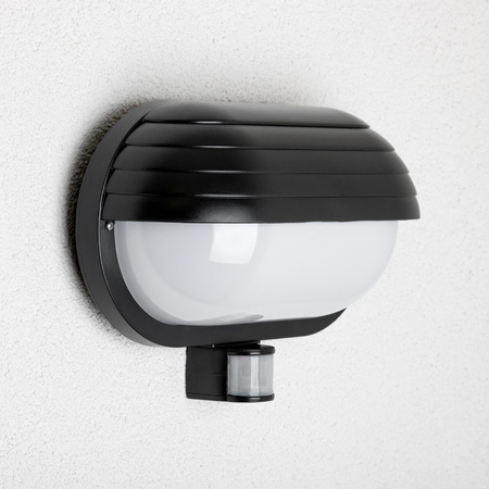 FRODA Gartenwandleuchte E27 IP44 mit PIR-Sensor Schwarz