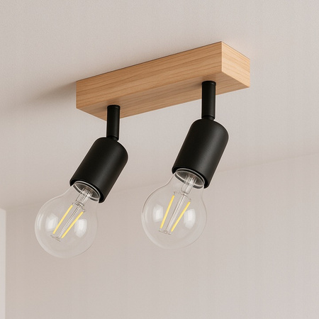 Spot Tuba Deckenleuchte Reflektor Halogenfassung 2x E27 Moving Black Brown Eos Masterled